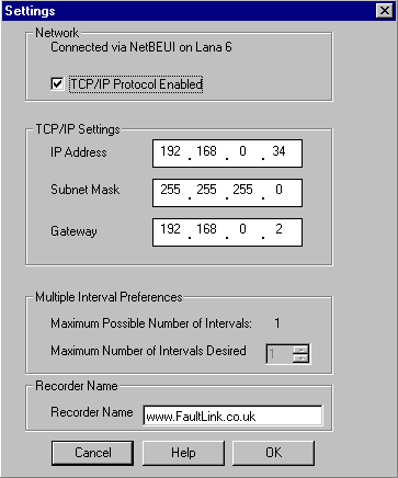 TCP/IP settings