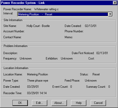 display of recorder and site settings